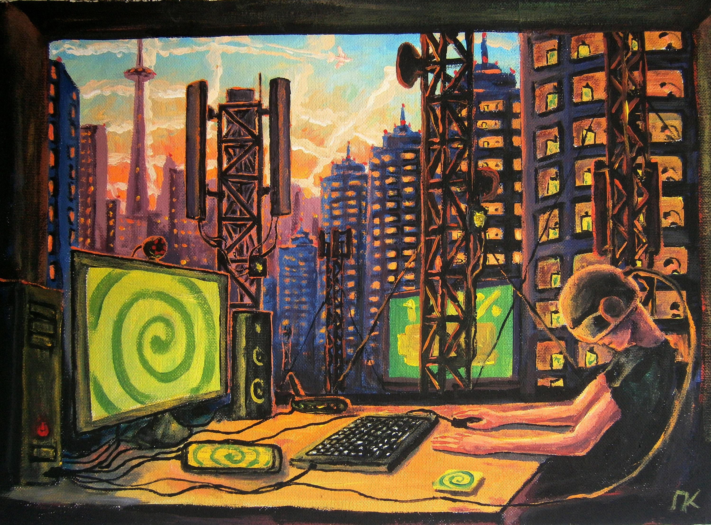 Loading in Matrix. Original Painting on Cardboard in the Style Etsy UK