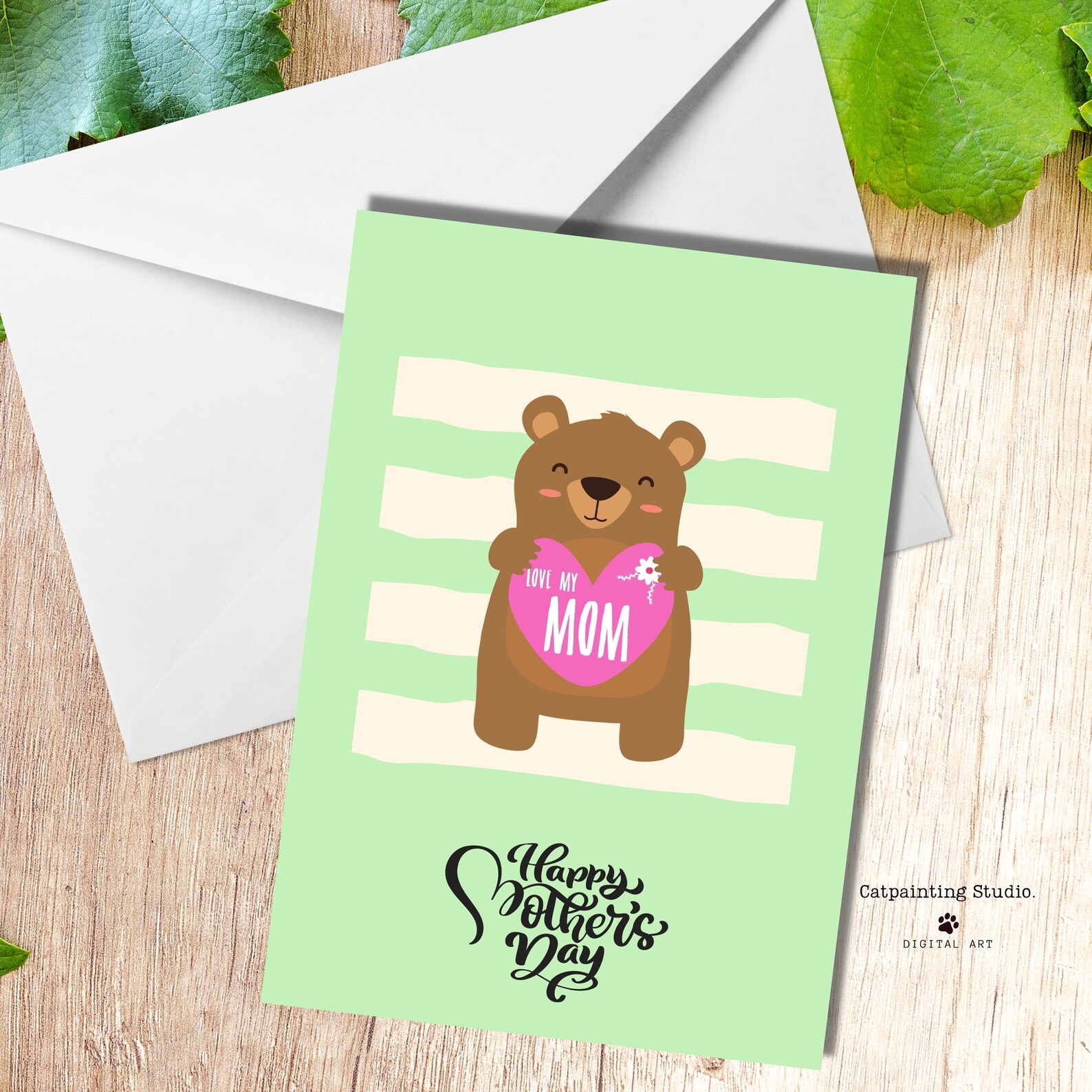Teddy bear Happy Mother’s Day Card Instant Download | Etsy