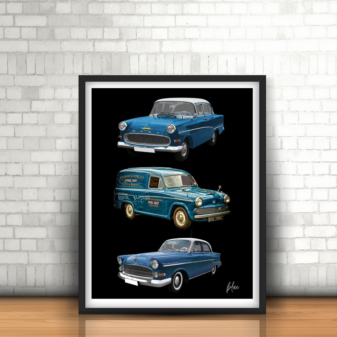 Classic blue cars Wall art Digital Download Cars Poster | Etsy