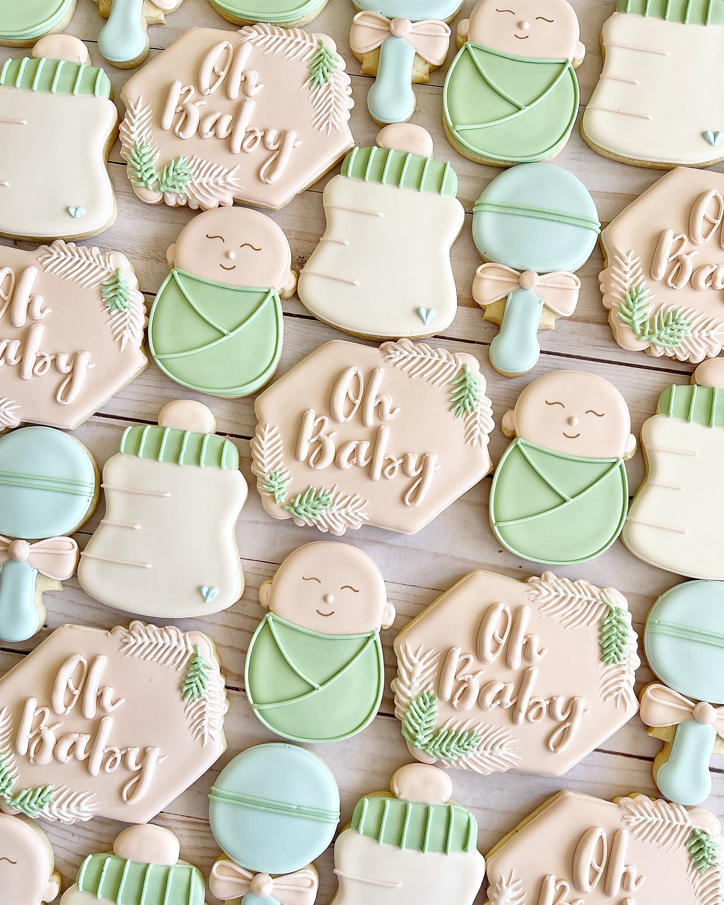 Baby Shower Sugar Cookies/ Sage Green Etsy