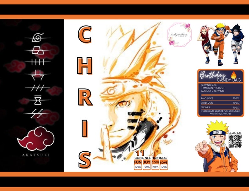 Naruto Themed Candy Bags Etsy