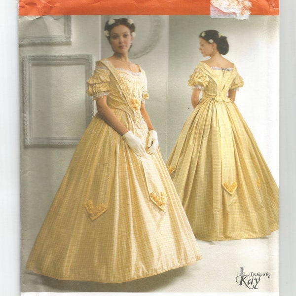 2881 Simplicity Sewing Pattern UNCUT Civil War Era Dress Size 16 18 20 22 24 Ball Gown Kay Gnagey