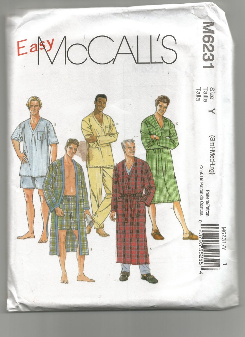 6231 Mccalls Sewing Pattern UNCUT Men Sleepwear Robe - Etsy