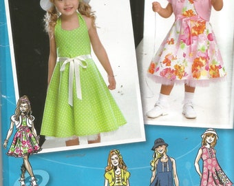 2237 Simplicity Sewing Pattern UNCUT Girls Dress Bodice Variations Size 4 5 6 7 8