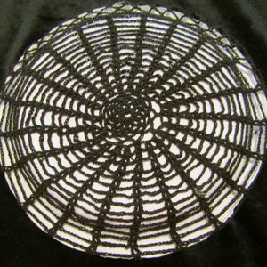 Crochet Hair Net Black Thread Victorian Civil War Renaissance Hand Made HN48