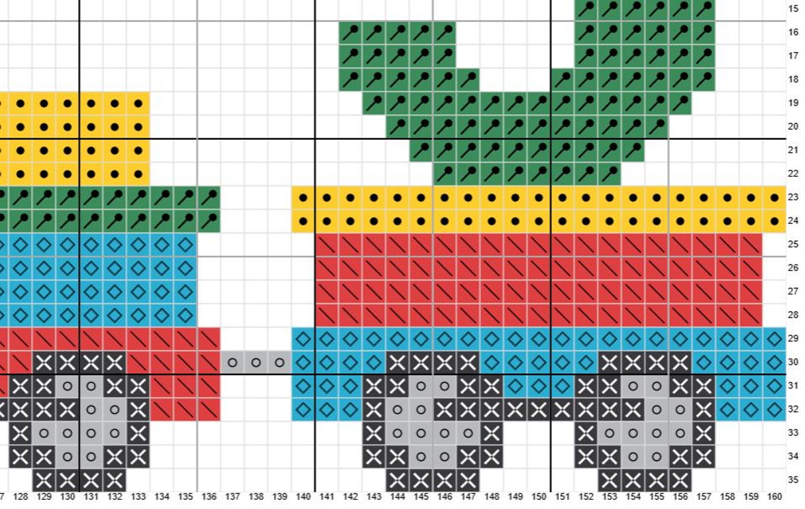 Custom Train Name Cross Stitch Pattern - Colorful Cartoon Train With ...