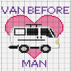 Create Your Own Custom Cross Stitch Pattern Maker incl 15 Fonts Letters and Numbers and 2 Patterns Homo Sweet Homo and Van before Man image 4