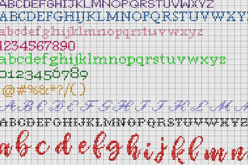 Create Your Own Custom Cross Stitch Pattern Maker incl 15 Fonts Letters and Numbers and 2 Patterns Homo Sweet Homo and Van before Man image 2