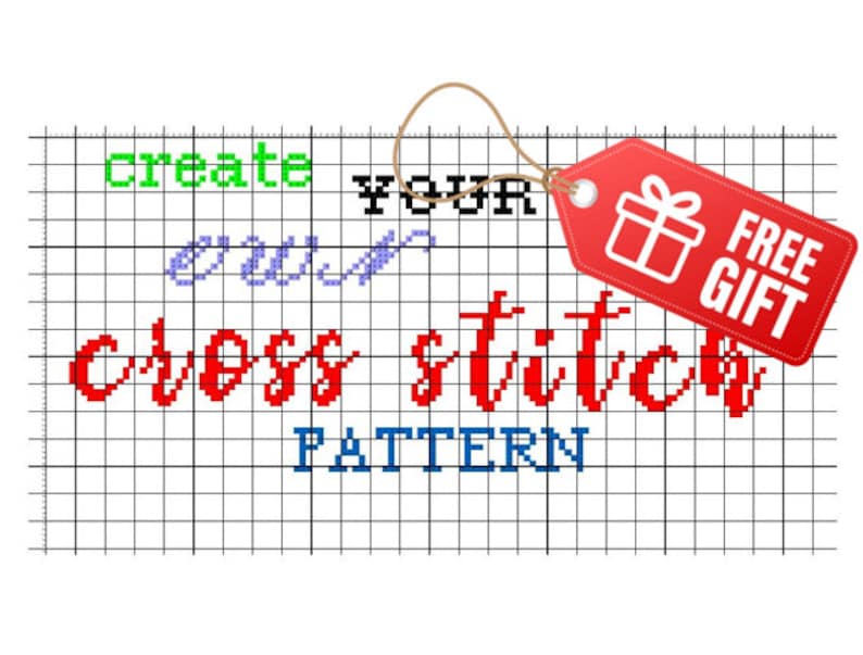 Custom Cross Stitch Pattern (no AI!) - Text, Images, Lyrics, Logo ...