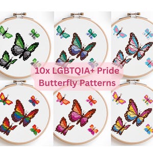 Pride Flag Butterflies - LGBTQIA+ Cross Stitch Pattern