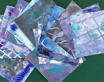 15x15cm in blau und lila für Journaling, Scrapbook und Mixed Media Art Projekte