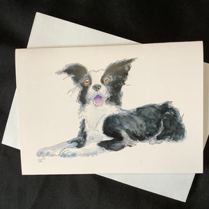 Tarjeta border collie, saludos perro pastor Nota rápida, hola, mantente en contacto, felicitación dibujos animados, saludos originales, saludos divertidos, pack de tarjetas