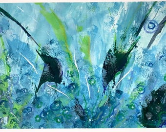 Malarstwo akrylowe: bujna sztuka abstrakcyjna, format A4