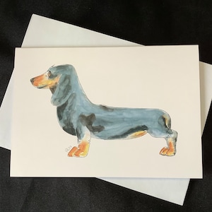 Carte de chien saucisse, salutations de teckel Note rapide, bonjour, restez en contact, salutation de dessin animé, salutation originale, salutation d'amusement, paquet de cartes