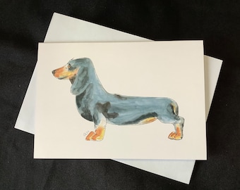 Kartka z pozdrowieniami dla jamnika: Kartka z notatką o jamniku