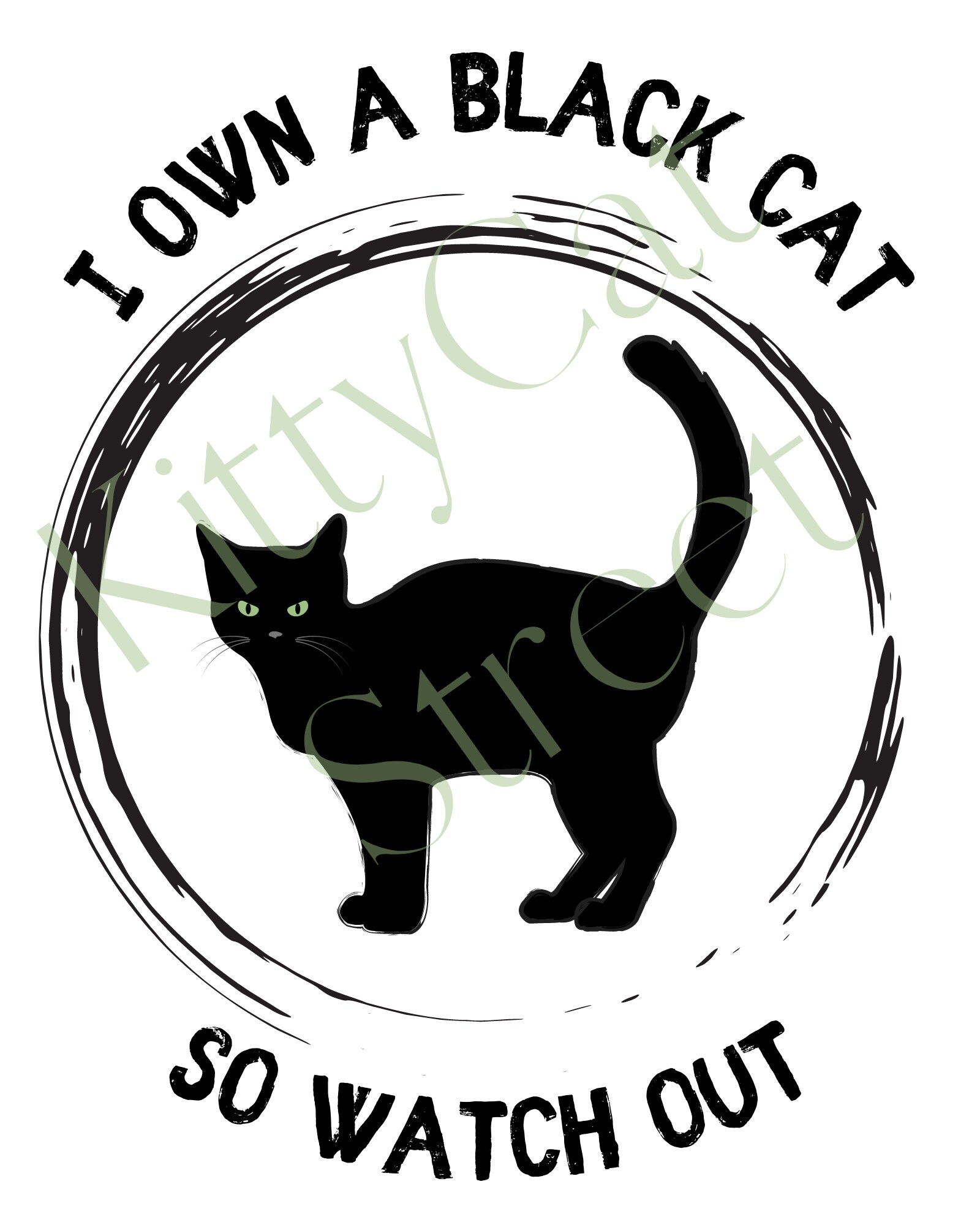 Black Cat Printable, Black Cat, Black Cat Frame, Home Decor, Cat People ...