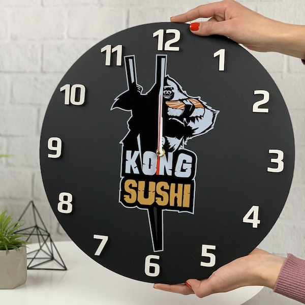 Custom Logo Wall Clock Etsy