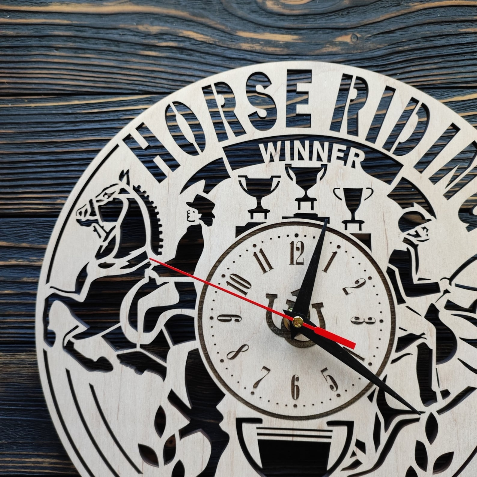 Large Horse Riding Wall Clock 12 16 18 - Etsy