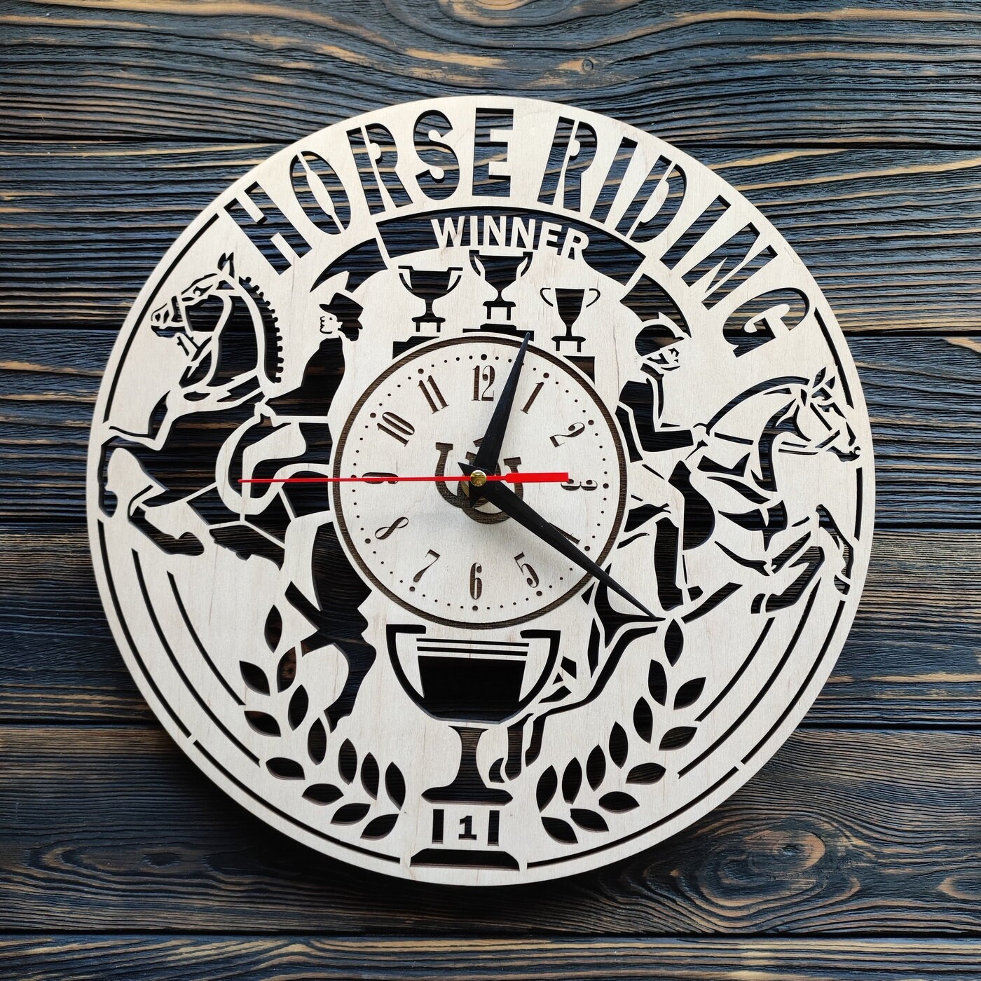 Large Horse Riding Wall Clock 12 16 18 - Etsy