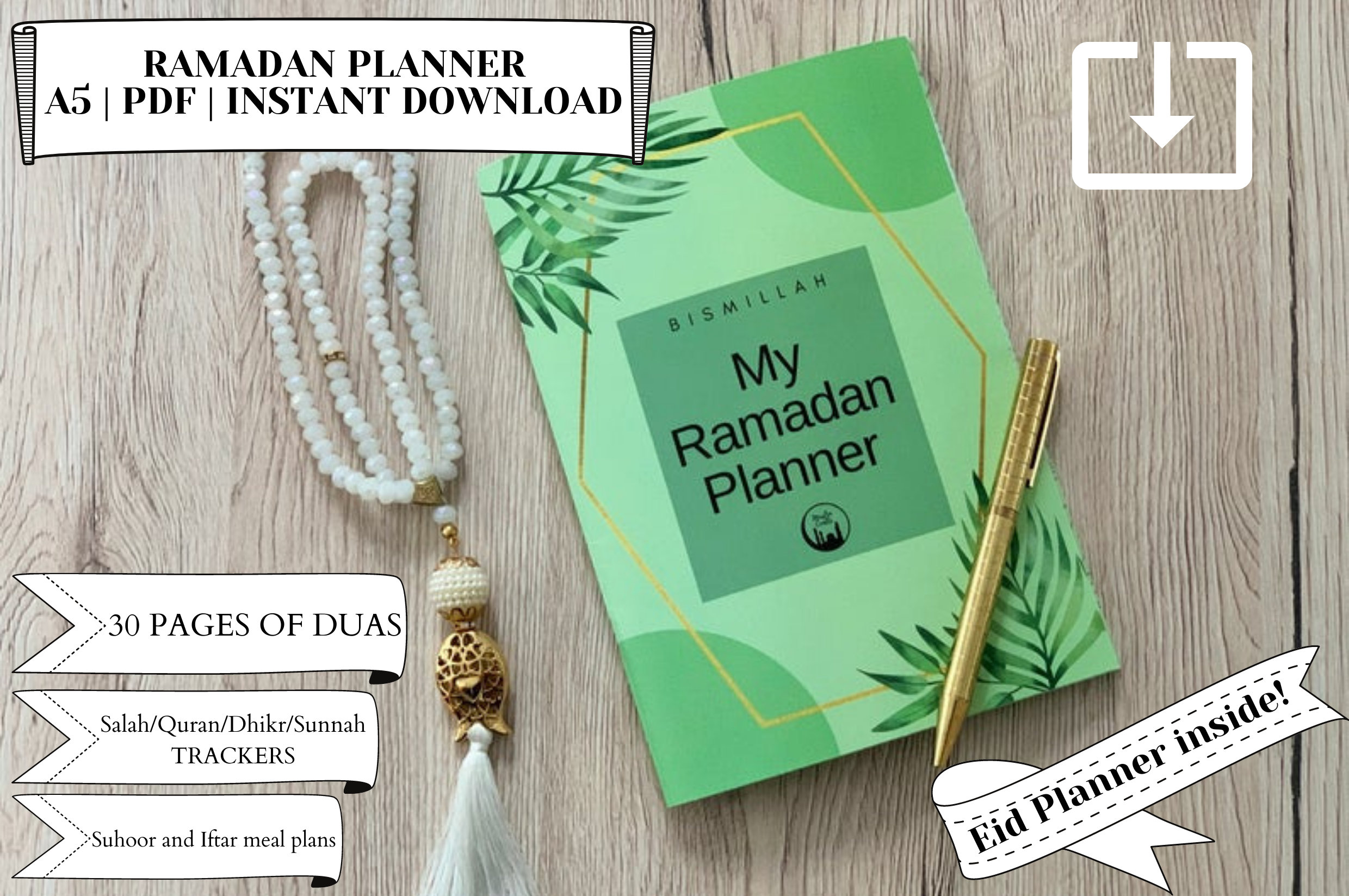 Printable Digital Ramadan Planner With Eid Planner Printable Etsy