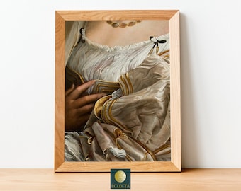 Renaissance art print ‖ Altered detail print of Antique 1500s Renaissance oil painting portrait ‖Light Academia woman portrait‖DIGITAL #1172