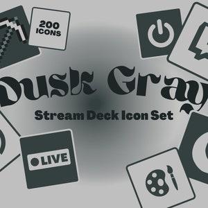Dusk Gray - 200 Stream Deck Icons | Minimalistic, Aesthetic, Streaming, Twitch, Youtube