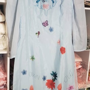 Vietnamese dress Ao Dai cach tan modern dress new style with white pant size M