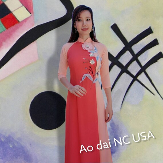 Vietnamese Dress AO Dai Long Dress 4 Layers Design XXXL