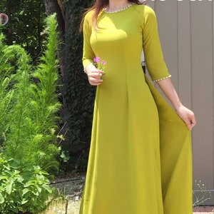 Vietnamese Dress Ao Dai Truyen Thong 4 Layers Double Layers - Etsy