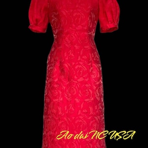 Vietnamese dress Ao Dai long dress design gam Tết 2023 high quality
