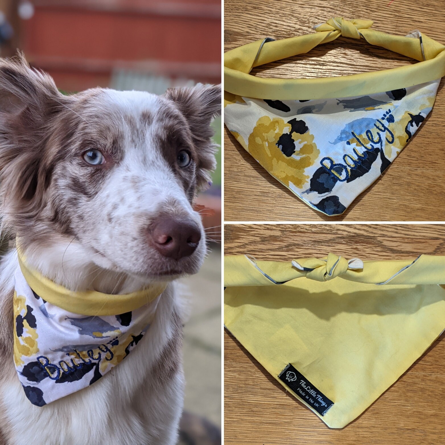 Personalisierte bestickte Hund Bandana Schal Joule Stoffe Etsy