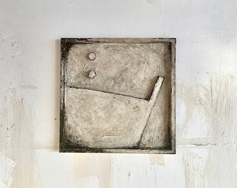 Scultura da parete Wabi Sabi / moderna arte da parete organica 3D / pittura con texture beige neutra / arredamento minimalista japandi / Greyya Jay