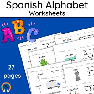 Alphabet Activities - Spanish Activity Pages - Kindergarten Printables - ABC Letter Tracing - Alphabet Worksheets