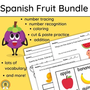 Spanish Printables - Spanish Activity Pages - Kindergarten Printables - Number Recognition - Cut & Paste Practice - Spanish Language