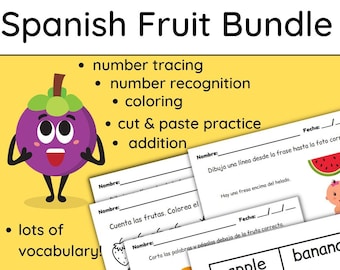 Spanish Printables - Spanish Activity Pages - Kindergarten Printables - Number Recognition - Cut & Paste Practice - Spanish Language