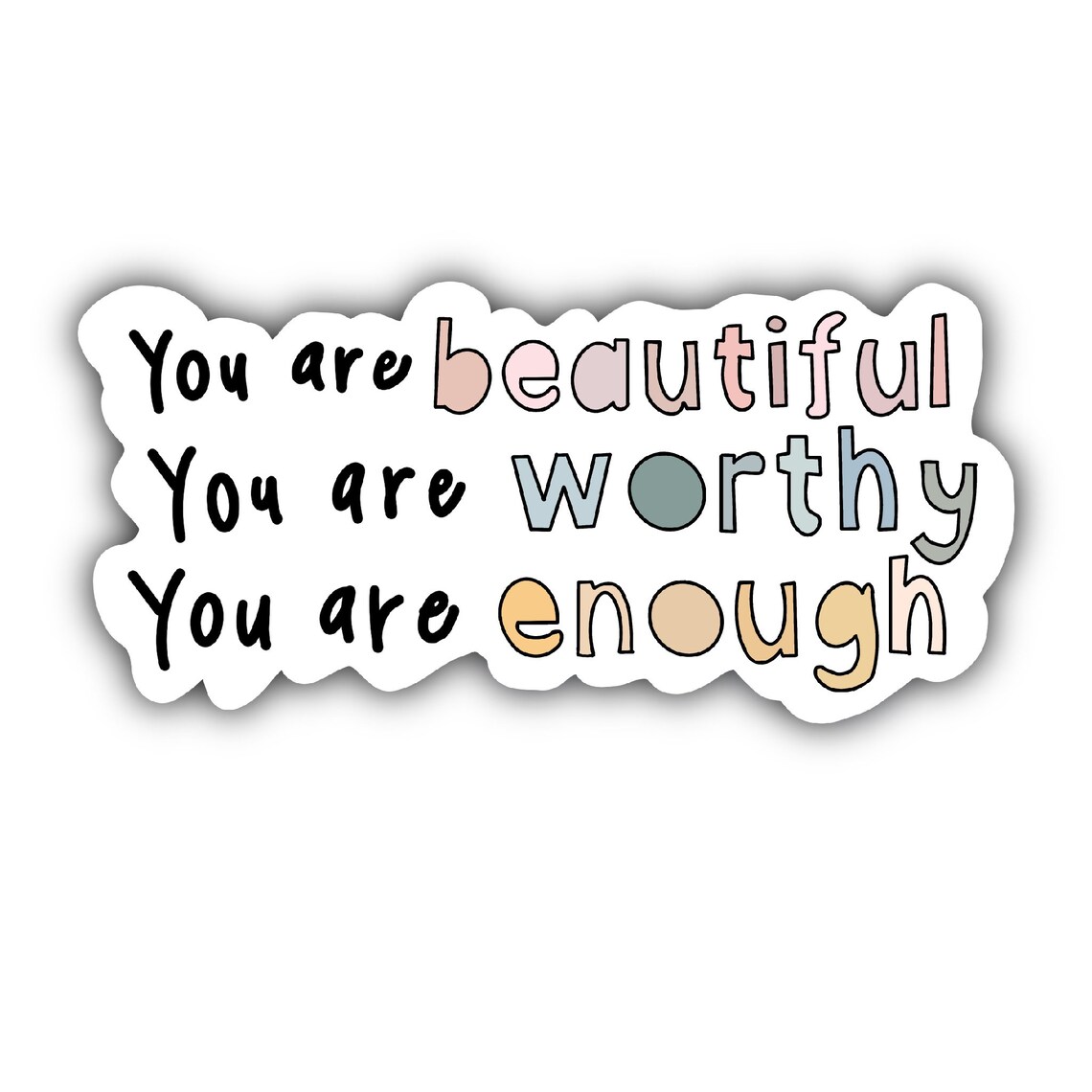 You Are Beautiful Sticker By Gigglesteps