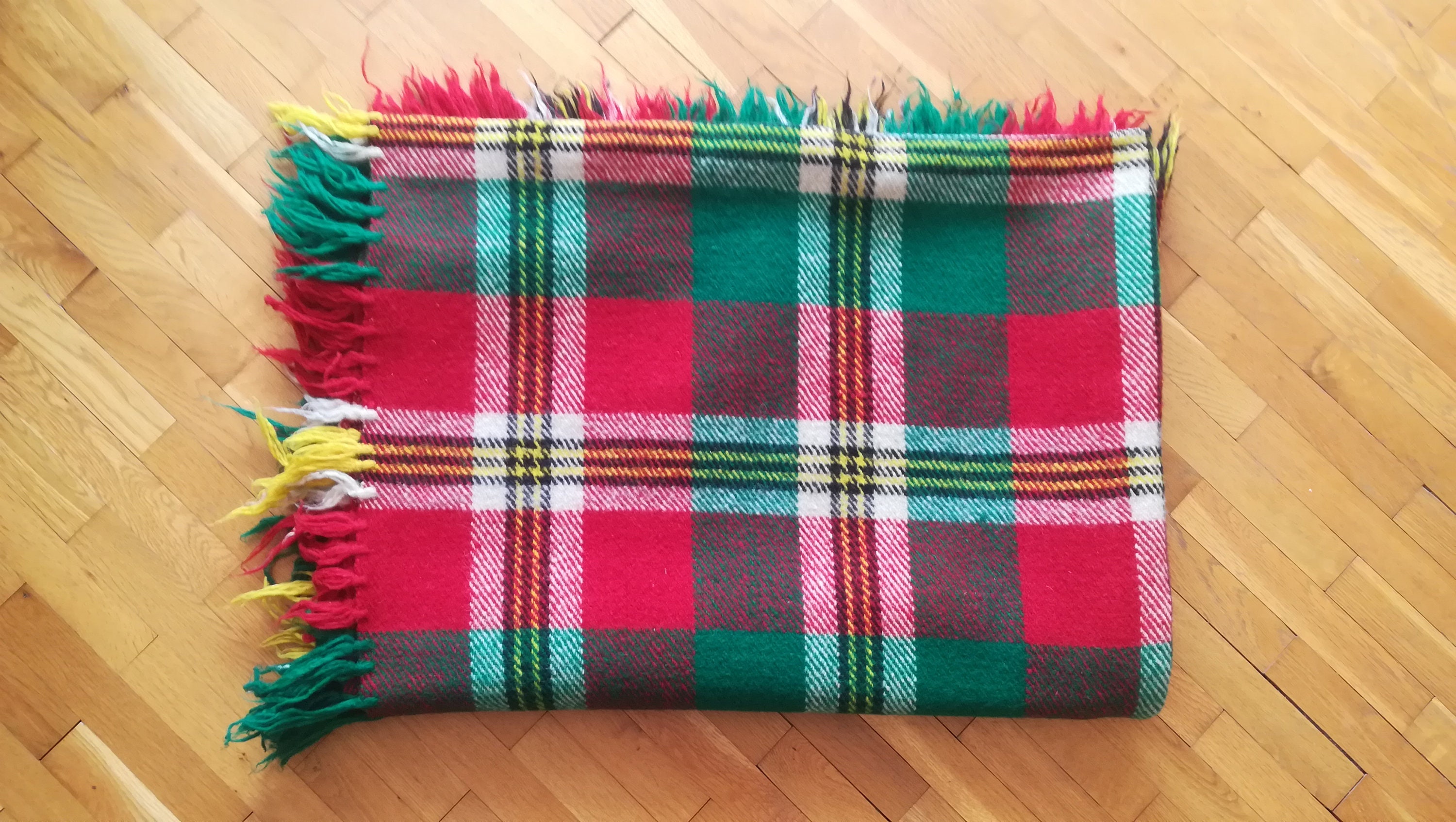 Vintage wool blanket 100 wool blanket Bulgarian Rhodope Etsy