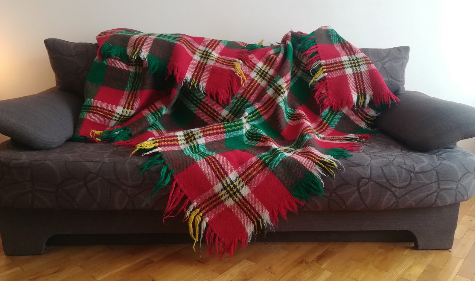 Vintage wool blanket 100 wool blanket Bulgarian Rhodope Etsy