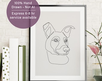 Retrato personalizado de animal de estimação em estilo minimalista, homenagem a um pet (download digital)