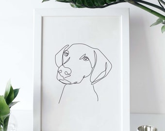 Custom line drawing pet portrait, pet line drawing, dog line art, cat line art, dog outline, pet sketch from photo, dog mom gift