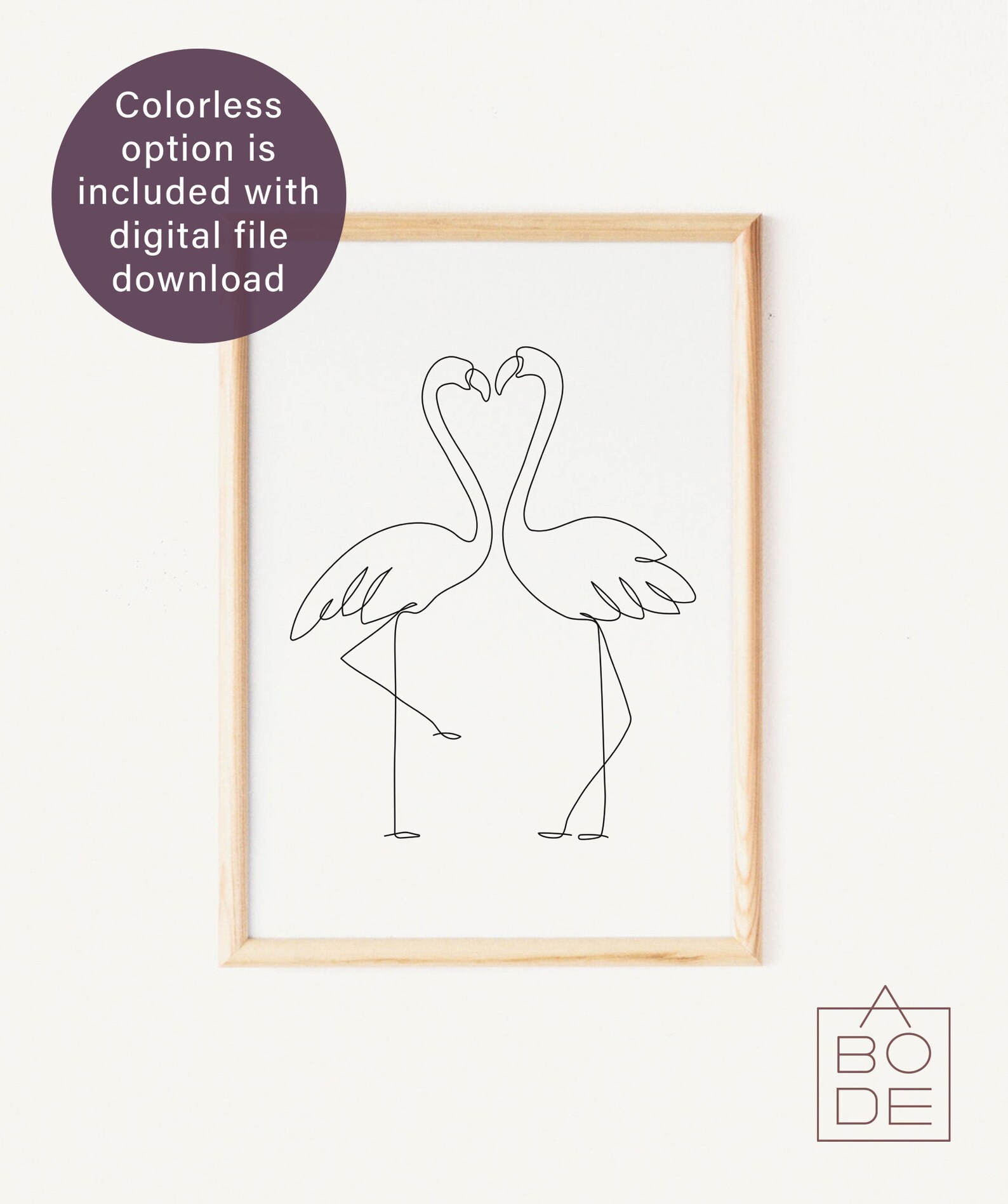 Flamingo One Line Drawing Flamingo Line Art Printable - Etsy