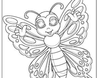 Butterfly Colouring Book 30 Pages of Fun for Boys, Girls, Teens, Kids, Birthday Party Activity, Kids Birthday Party, Digital Download
