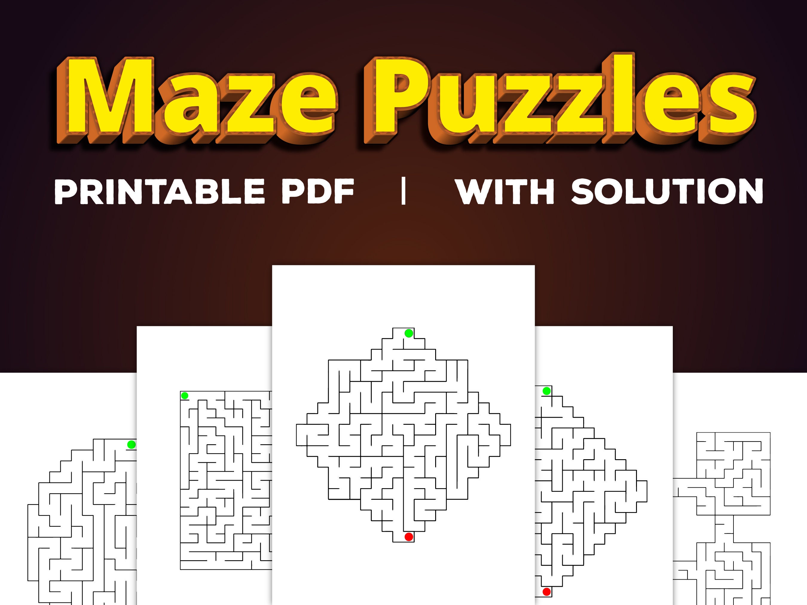 Labyrinthe à Imprimer Difficile Pdf 50 labyrinthes quadruples avec solutions PDF Télécharger - Etsy Canada