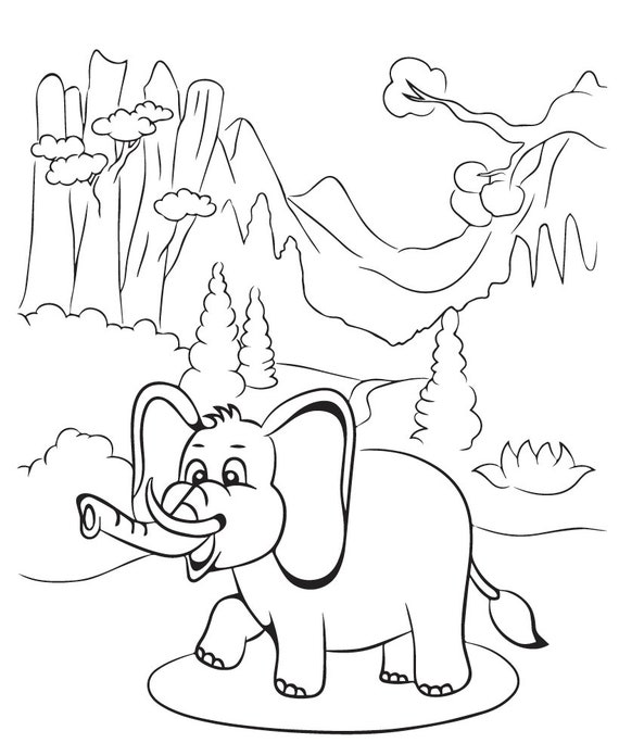 Elephant Coloring Book: Elephant Coloring Book For Kids Ages 4-8, Boys And  Girls Funny Elephants Coloring Pages For Children (Large Print / Paperback)
