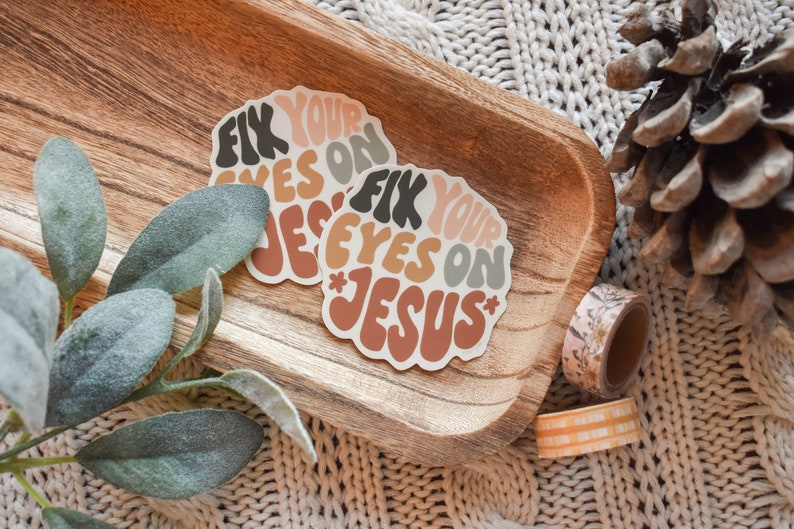 Fix Your Eyes on Jesus Sticker | Hebrews 12:2 Stickers | Bible Journaling Gift image 4
