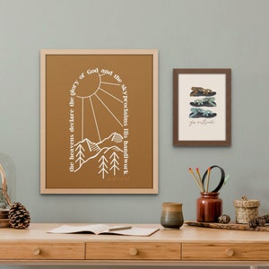 Glory of God Art Psalm 19:1 Digital Print | Christian Creation Care Wall Decor | Spiritual Scripture Quote