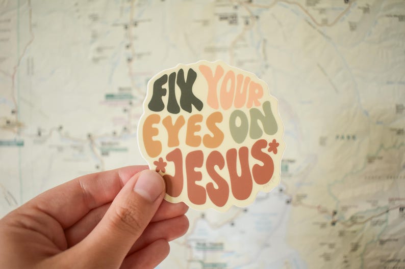 Fix Your Eyes on Jesus Sticker | Hebrews 12:2 Stickers | Bible Journaling Gift image 5