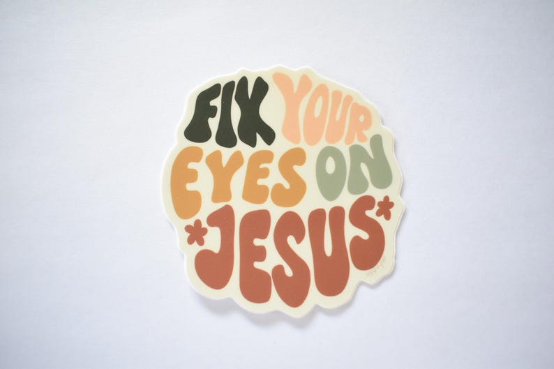 Fix Your Eyes on Jesus Sticker | Hebrews 12:2 Stickers | Bible Journaling Gift image 6