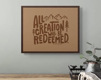 Christian creation Care Wall Art | Cabin Decor, Bible Verse (Digital Print)