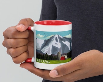 Palmer Alaska Mountain Barn Ceramic Mug (11 oz or 15 oz)